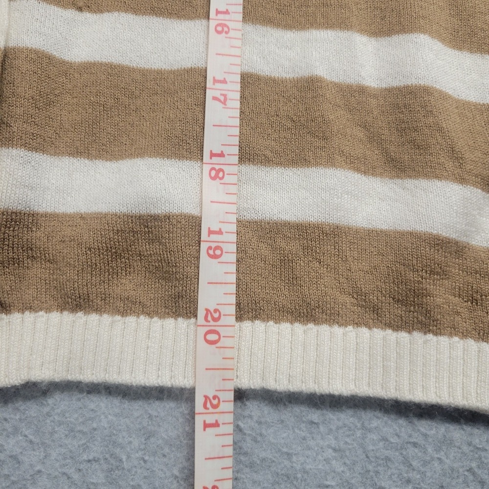 La Ligne New York Tan White Striped Cashmere Cardigan Sweater Women's Size XL - Picture 8 of 11